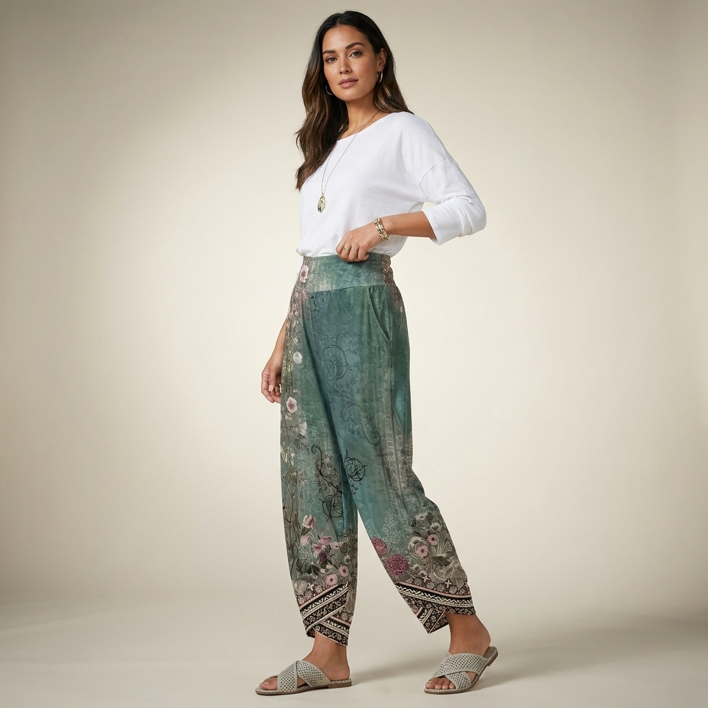 Margot Vintage Floral Wide-Leg Pants