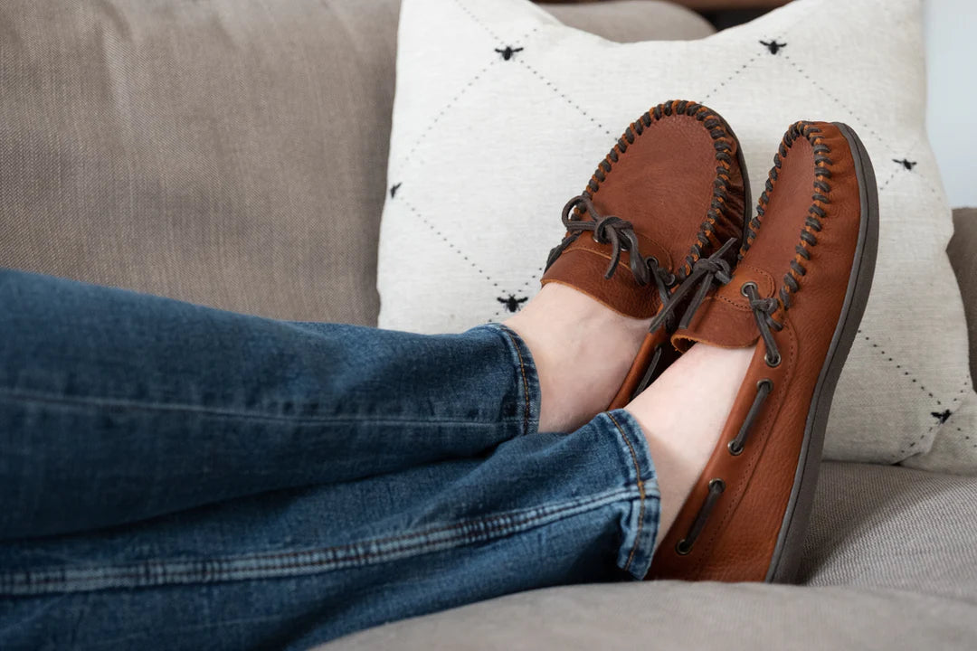 Men's Wide Leather Moccasin Shoes
