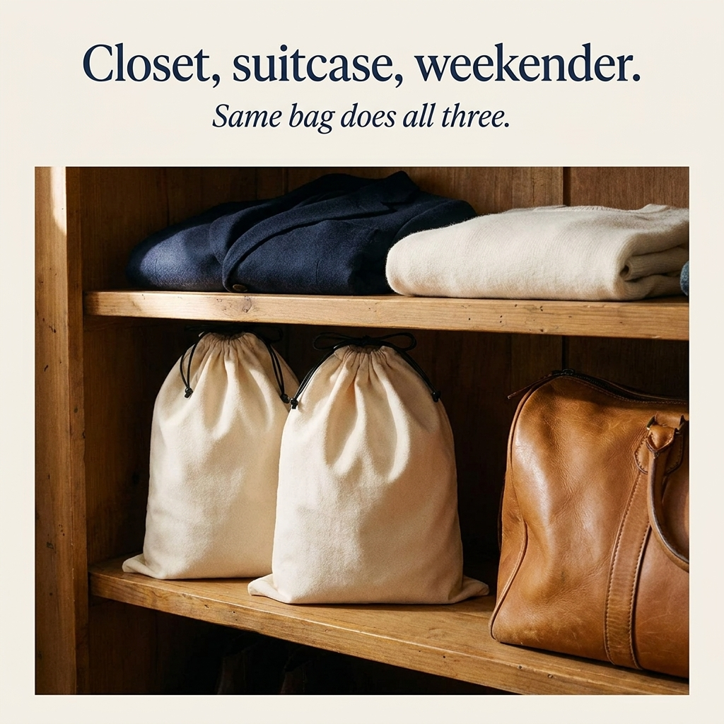 Cotton Shoe Bags — 2-Pack