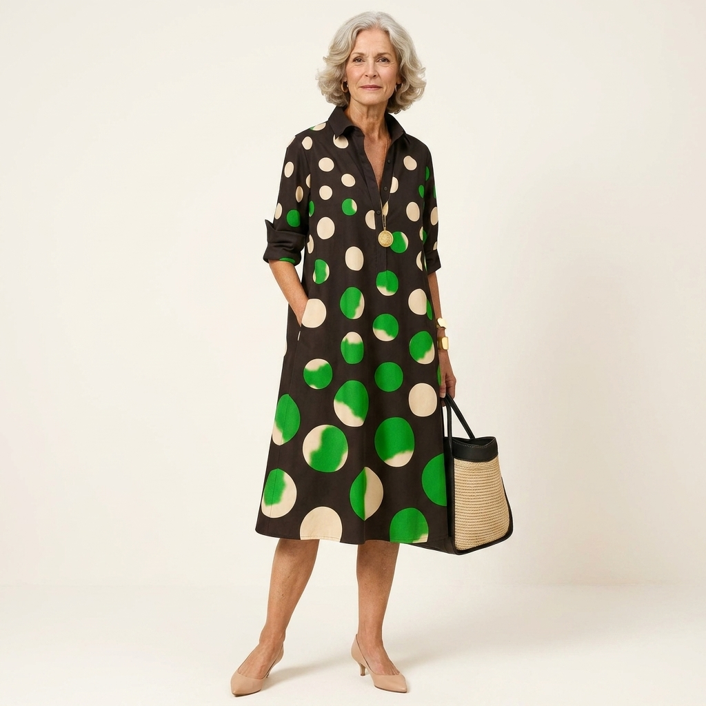 Naomi | The Oversized-Dot Shirt-Dress