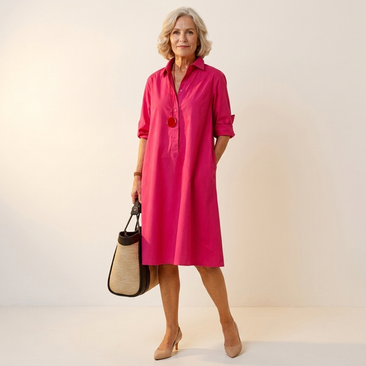 Chloe | The Fuchsia Shirt-Dress