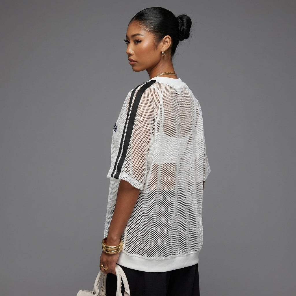 Varsity Mesh Oversized Layering Tee