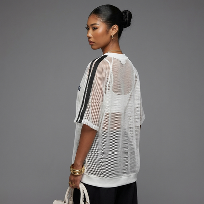 Varsity Mesh Oversized Layering Tee