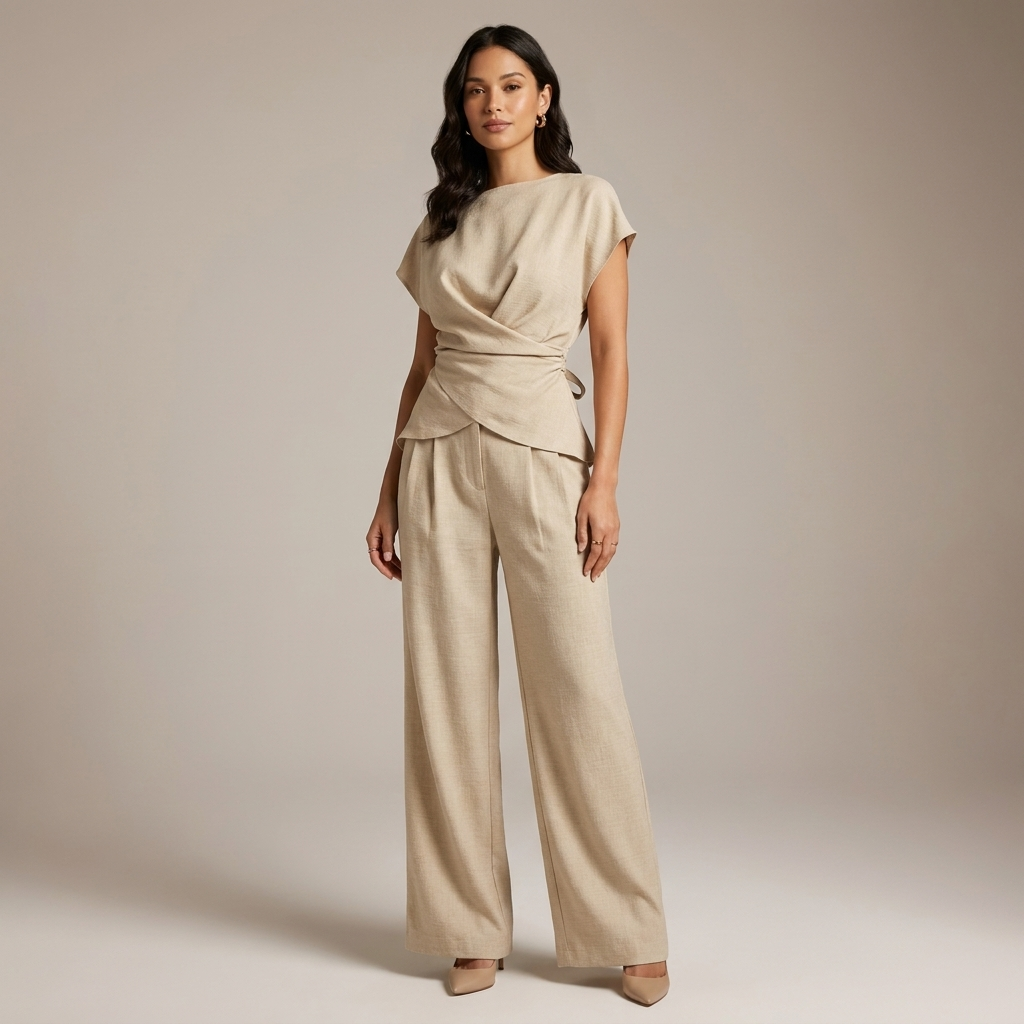 Margaux Drape-Front Two-Piece Set