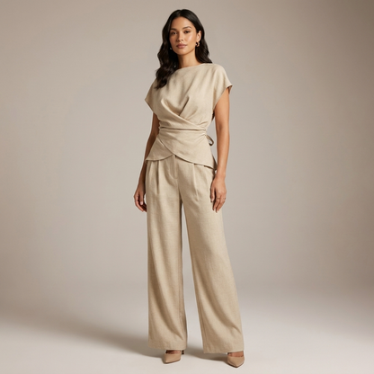 Margaux Drape-Front Two-Piece Set