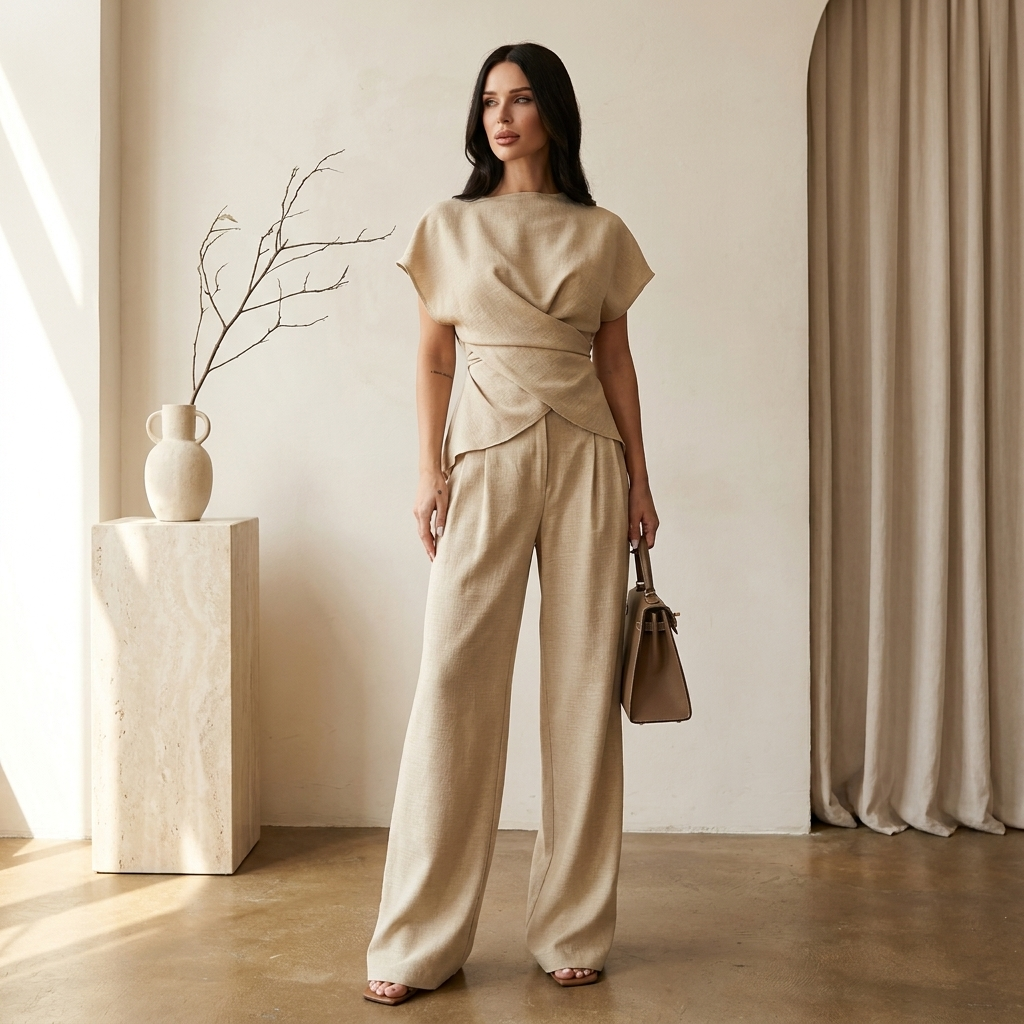 Margaux Drape-Front Two-Piece Set