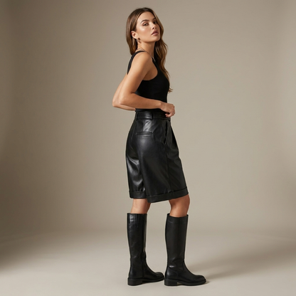 Cassian High-Waist Faux-Leather Shorts