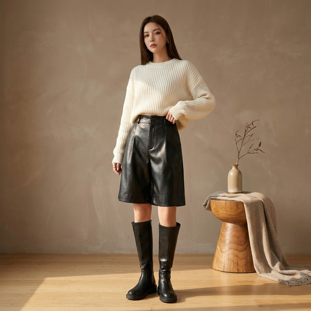 Cassian High-Waist Faux-Leather Shorts