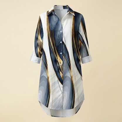 The Portofino Brushstroke Shirt Dress